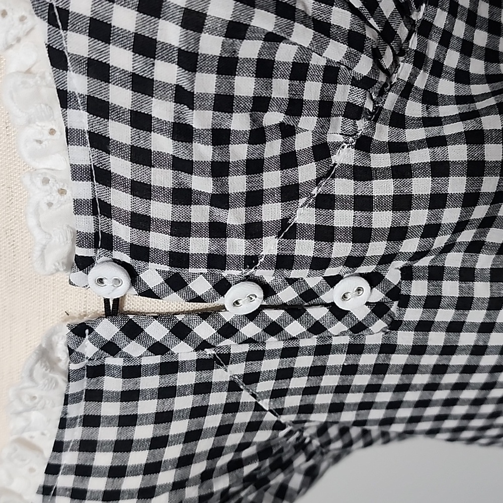 ☀️Free People Cassie Gingham Women's Smocked Bodysuit NWOT, Small - Picture 4 of 14